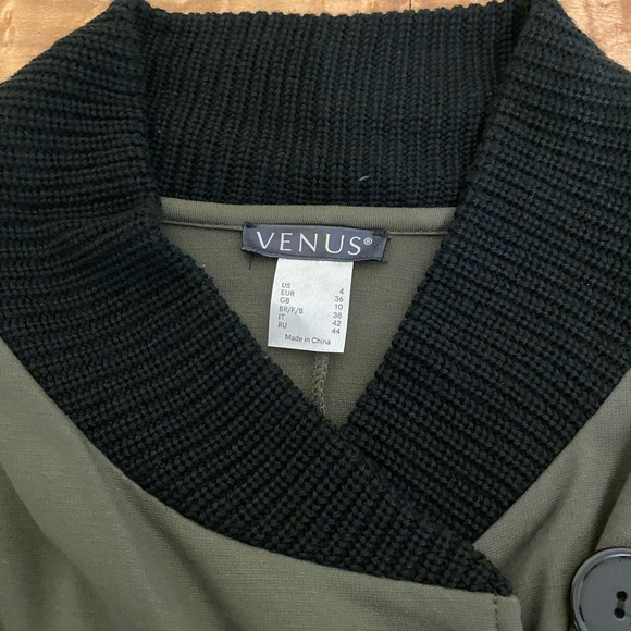 Venus Size Small Olive Green Women's Asymmetrical Coat - Picture 5 of 8